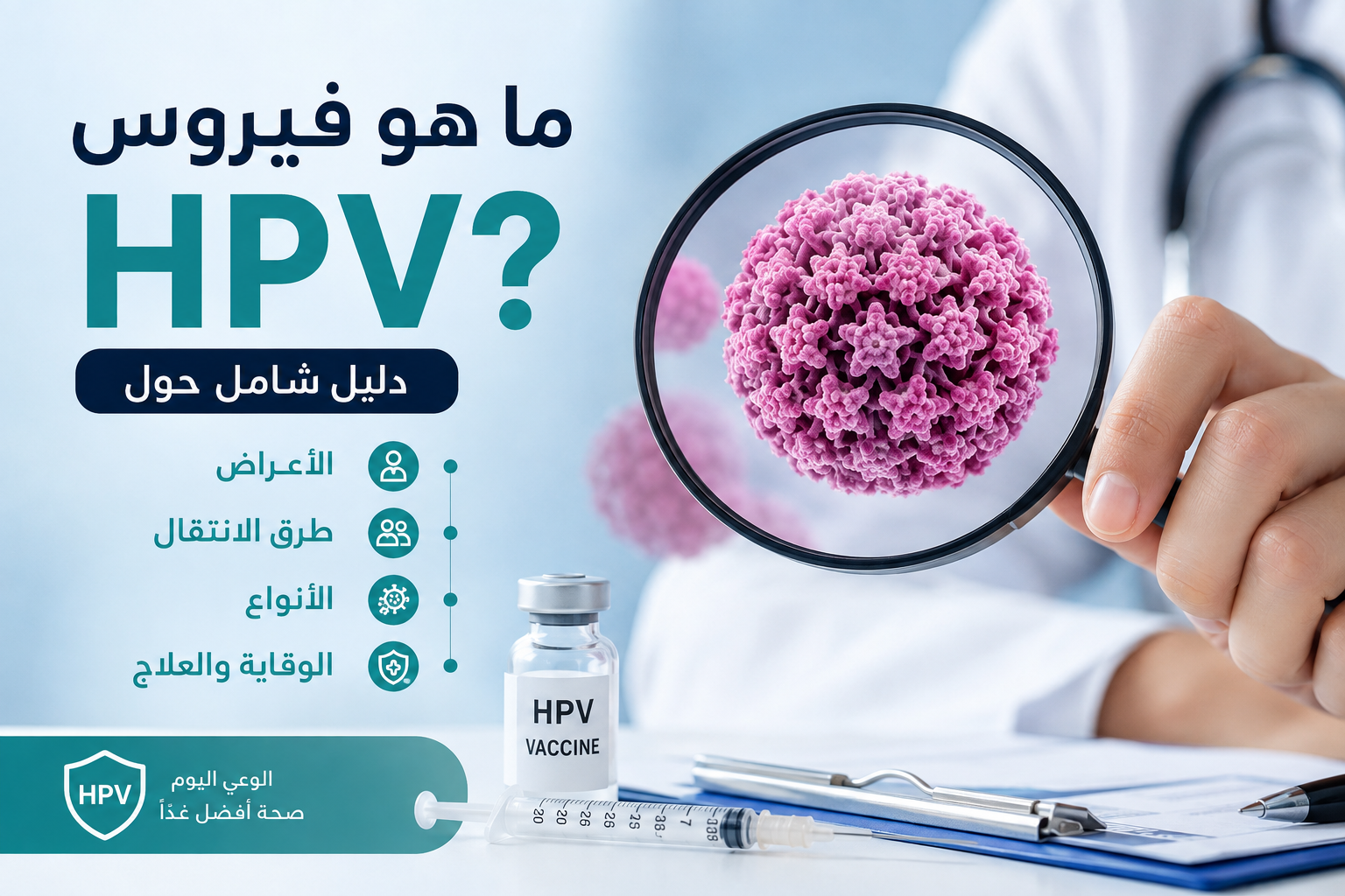 ما هو فيروس HPV؟ دليل شامل حول الأعراض وطرق الانتقال والوقاية